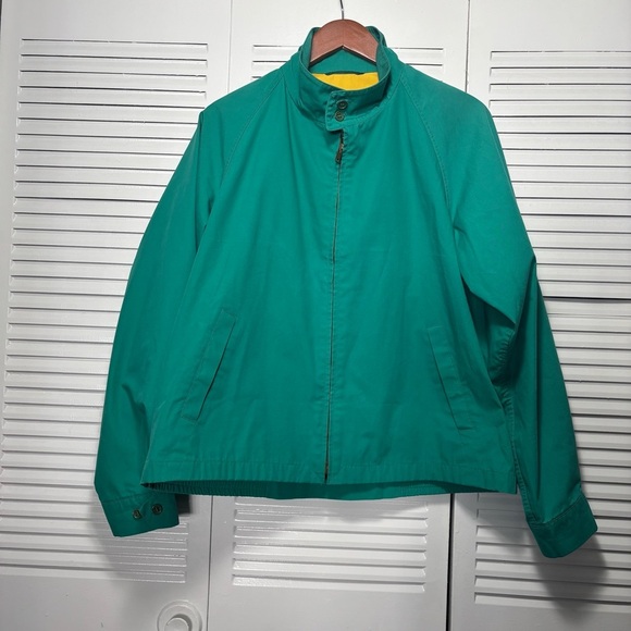 Vintage London Fog Green Weatherwear Jacket with Yellow Lining Size 44 (Fits L) - Picture 1 of 9